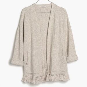 Madewell Cream Fringe Cardigan